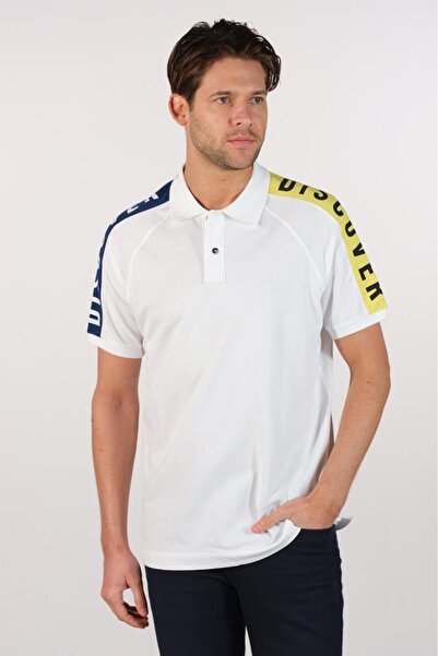 Arma Чоловіча біла футболка з коміром-поло Y22374302401