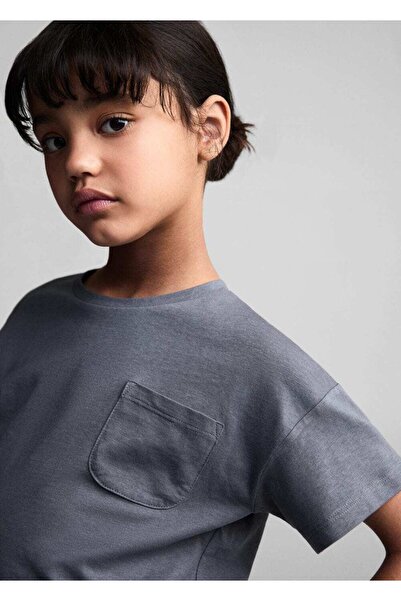 MANGO Kids Bawełniana koszulka z kieszeniami