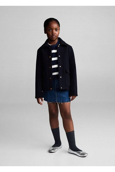 MANGO Kids Παλτό ίσιο κομμένο με τσέπη