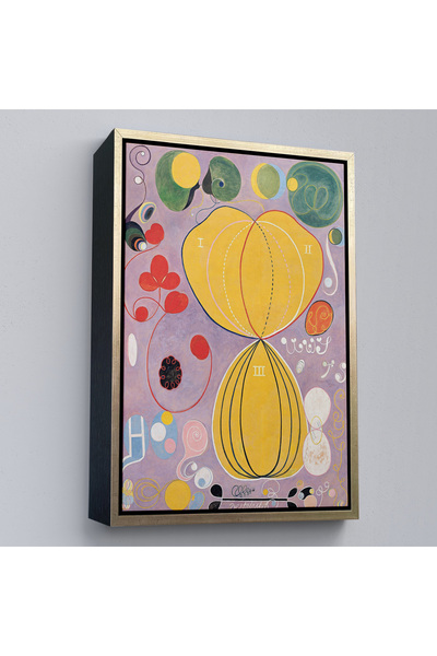 Oxyteez Hilma Af Klint cu cadru din lemn - Pictură abstractă colorată-7315