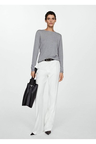 MANGO Woman Thin knitwear round neck sweater
