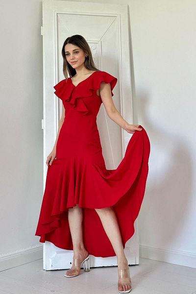 Elbee Fashion Woman Rochie asimetrică cu volan