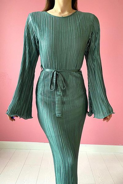 Elbee Fashion Woman Rochie plisată cu mânecă spaniolă