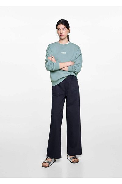 Mango Teen Text Embroidered Sweatshirt
