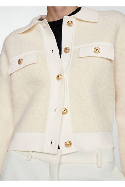 MANGO Woman Tweed Buttoned Jacket