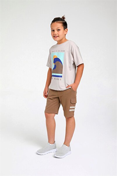 Jack 04 - 14 років Хлопчики Сірий - Кавовий Комплект з шортами Surf Vibes