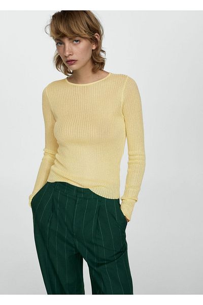 MANGO Woman Ribbed Knitwear Sweater