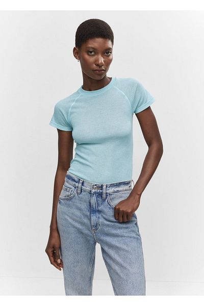 MANGO Woman Tricou cu cusături