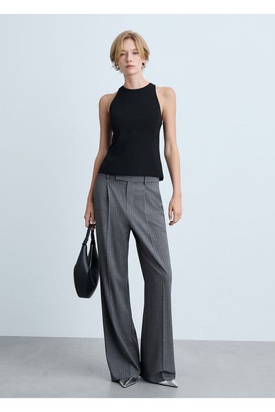 MANGO Woman Wide Strap Crop Blouse