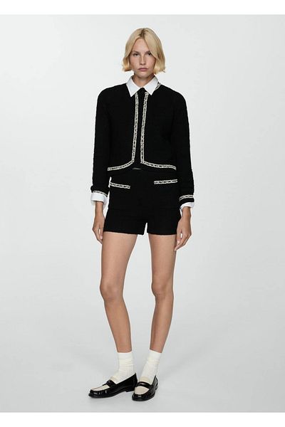 MANGO Woman Tweed Shorts with Pockets