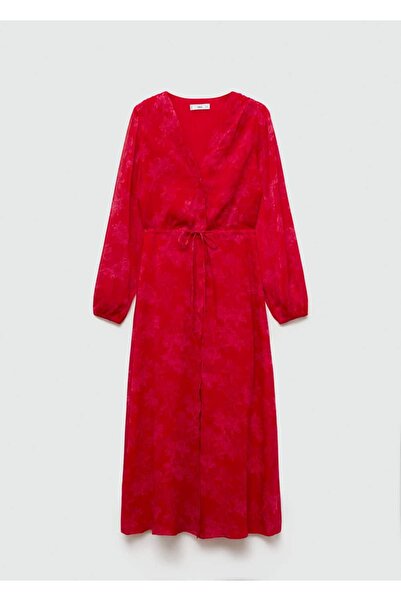 MANGO Woman Düğüm detaylı çiçek desenli elbise