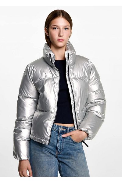 Mango Teen Anorac puf cu detalii metalice