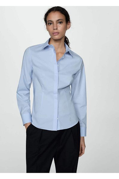 MANGO Woman Cămașă slim din bumbac