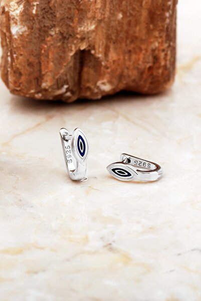 Sümer Telkari Mineli Göz Rodyumlu Gümüş Çocuk Küpesi 7085