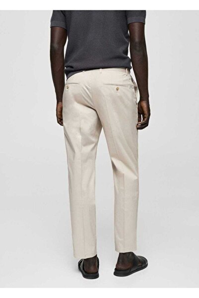 MANGO Man Pensli dar kesim pamuklu pantolon