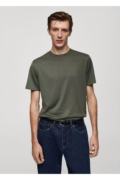 MANGO Man Koszulka typu slim-fit wykonana w 100% z bawełny
