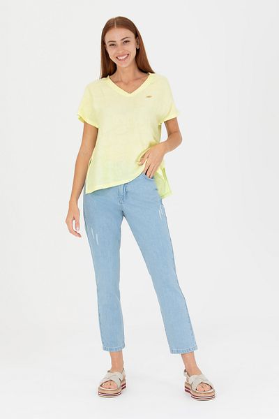 U.S. Polo Assn. Women's Light Blue Boy Friend Fit Jean Trousers 50263775 -Dn0021