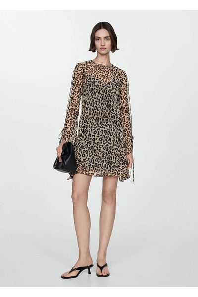 MANGO Woman Short Leopard Print Dress