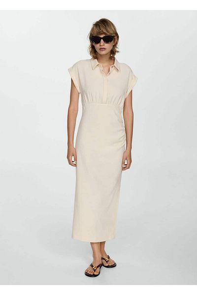 MANGO Woman Draped Shirt Dress