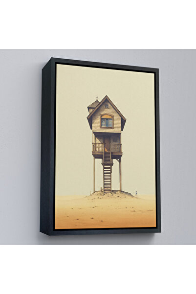 Oxyteez Turnul de turnare în mijlocul eternității cu cadru din lemn Tablo-7540