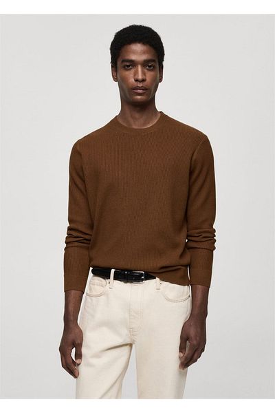 MANGO Man Geflochtener Pullover aus Baumwollstrick