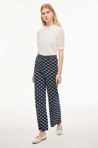 Perspective Pantaloni de tricotaj pentru femei Illas White Indigo