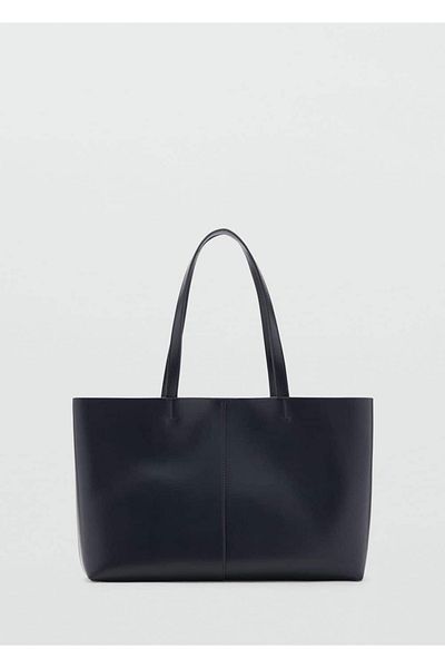 MANGO Woman Geantă shopper aspect piele