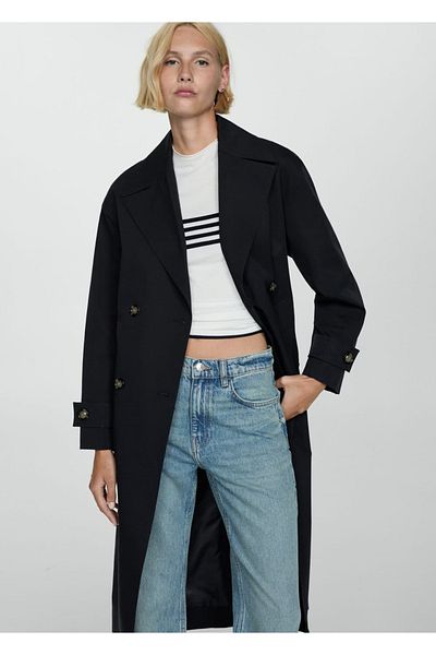 MANGO Woman Double Button Trench Coat
