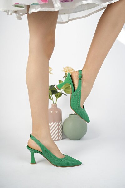 MUGGO Matiz Guaranteed Women's Open Back Classic Daily Style Stylish and Comfortable Heeled Shoes