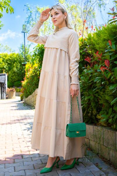 hafsamina Φόρεμα δαπέδου Μπεζ