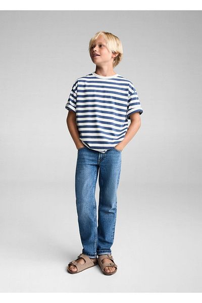 MANGO Kids Tricou cu dungi din bumbac