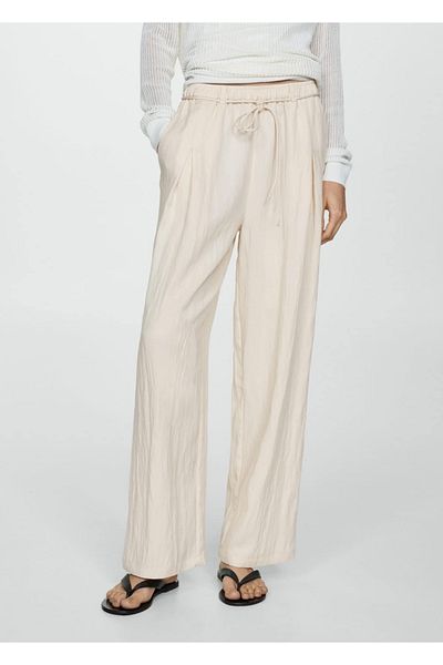 MANGO Woman Straight Cut Lyosel Pants