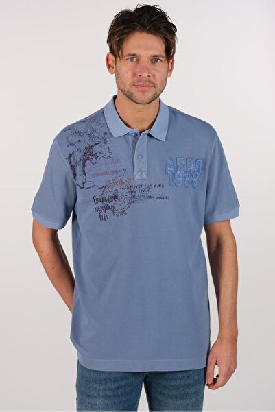 Arma Чоловіча темно-синя футболка з коміром-поло Y22374375001