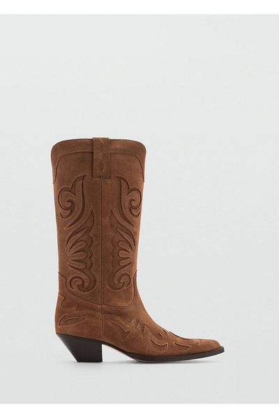 MANGO Woman Lederstiefel im Cowboy-Stil
