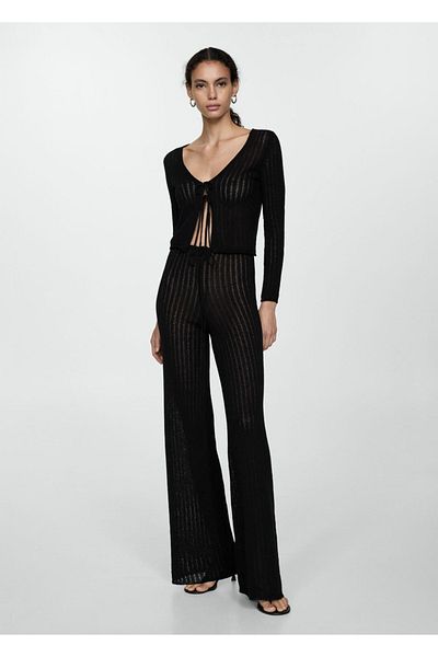 MANGO Woman Straight Cut Knitwear Trousers
