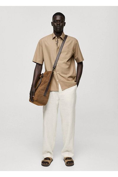 MANGO Man Koszula z kieszenią Tencel™ Cotton