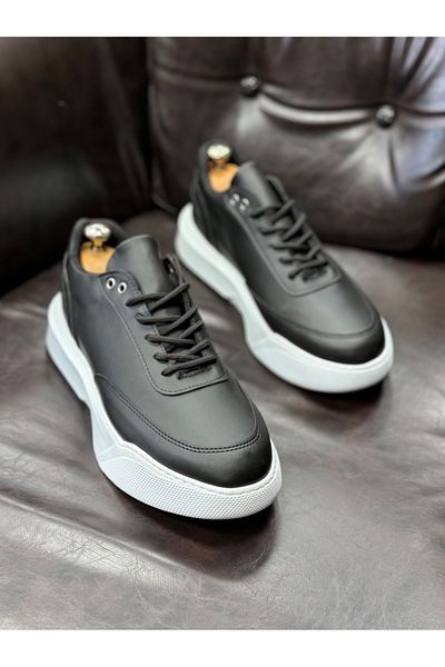 BOA High-sole Lace-up Men's Black Sneakers - Ba0354