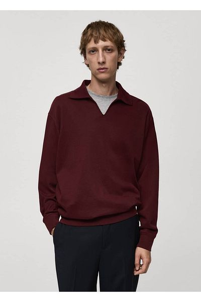 MANGO Man Φούτερ με γιακά Polo Relaxed Cut Oversize