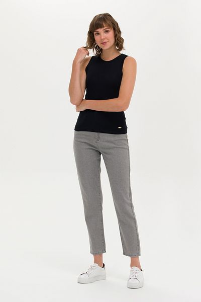 U.S. Polo Assn. Women's Gray Mom High Waist Fit Jean Pants 50263802-Dn0025