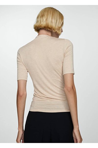 MANGO Woman Κοντομάνικο πλεκτό μπλουζάκι