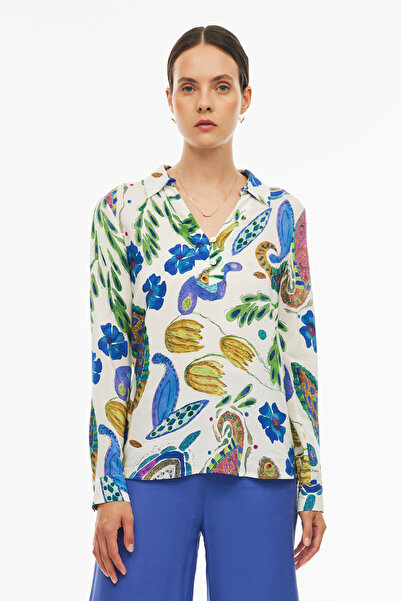 Perspective Γυναικεία μπλούζα με λαιμόκοψη V-λαιμόκοψη πολύχρωμη Alias ​​Regular Fit