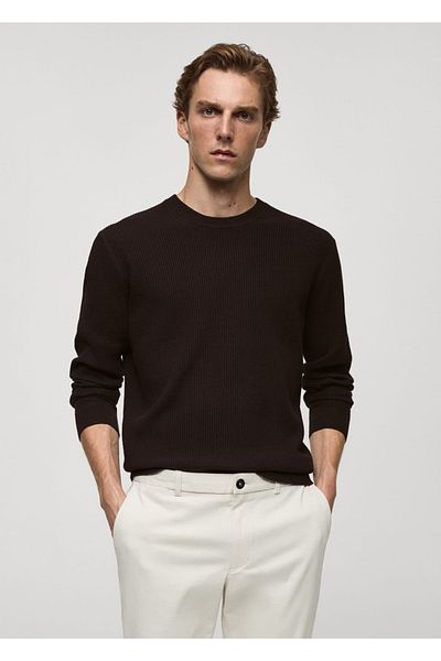 MANGO Man Geflochtener Pullover aus Baumwollstrick