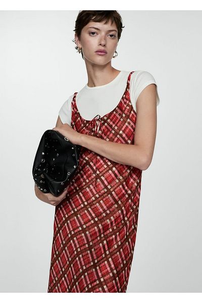 MANGO Woman Rochie lungă în carouri