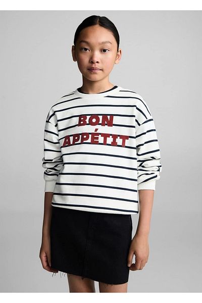 MANGO Kids Φούτερ με γραπτή ρίγα