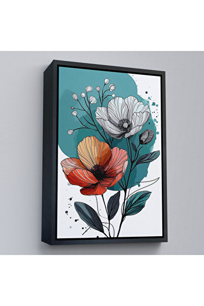 Oxyteez Tablou cu flori de mac, cu rama din lemn-7647