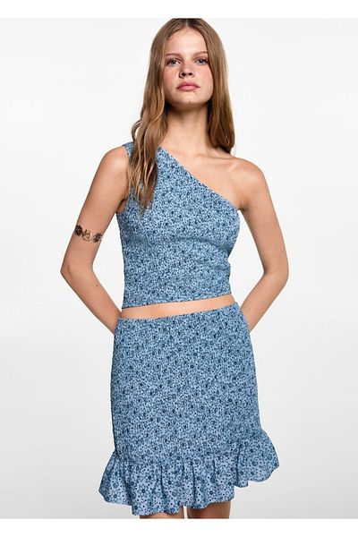 Mango Teen Fustă cu model adunat