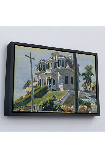 Oxyteez Edward Hopper cu cadru din lemn, casa lui Haskell - pictură în casa l...