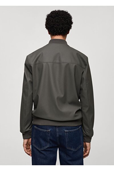 MANGO Man Deri görünümlü bomber ceket