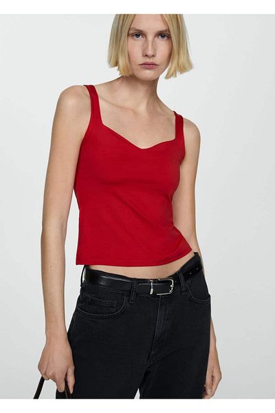 MANGO Woman Trikotbluse mit Trägern