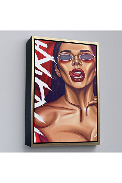 Limitless Woman with Wooden Frame Glasses Painting-7719